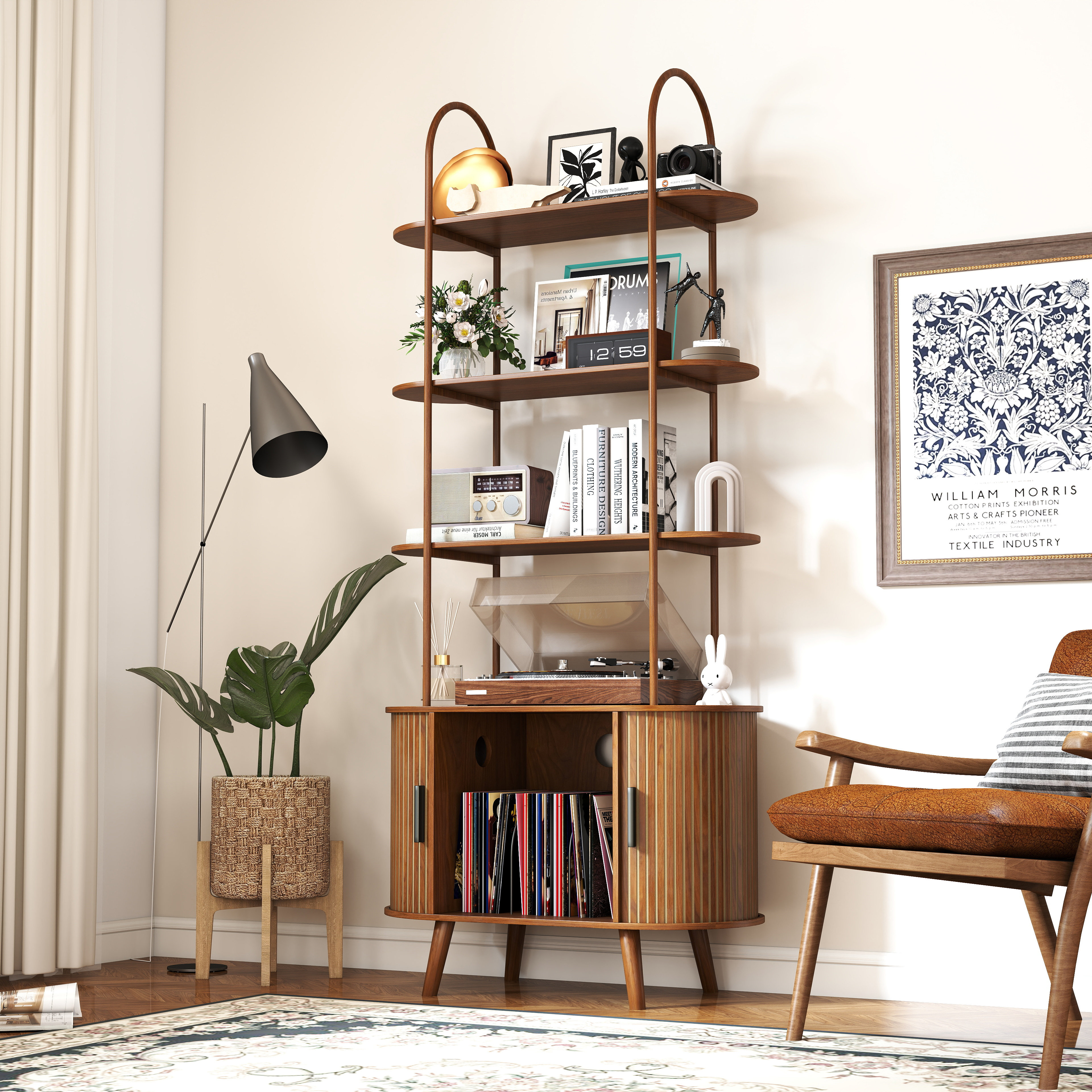 4-tier+Bookcase,+68.9+inch+